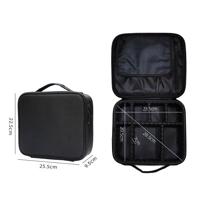 Organisateur de maquillage dur - compartiment ajustable