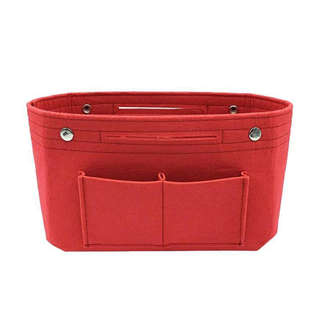 Bag organizer with handles and press stud