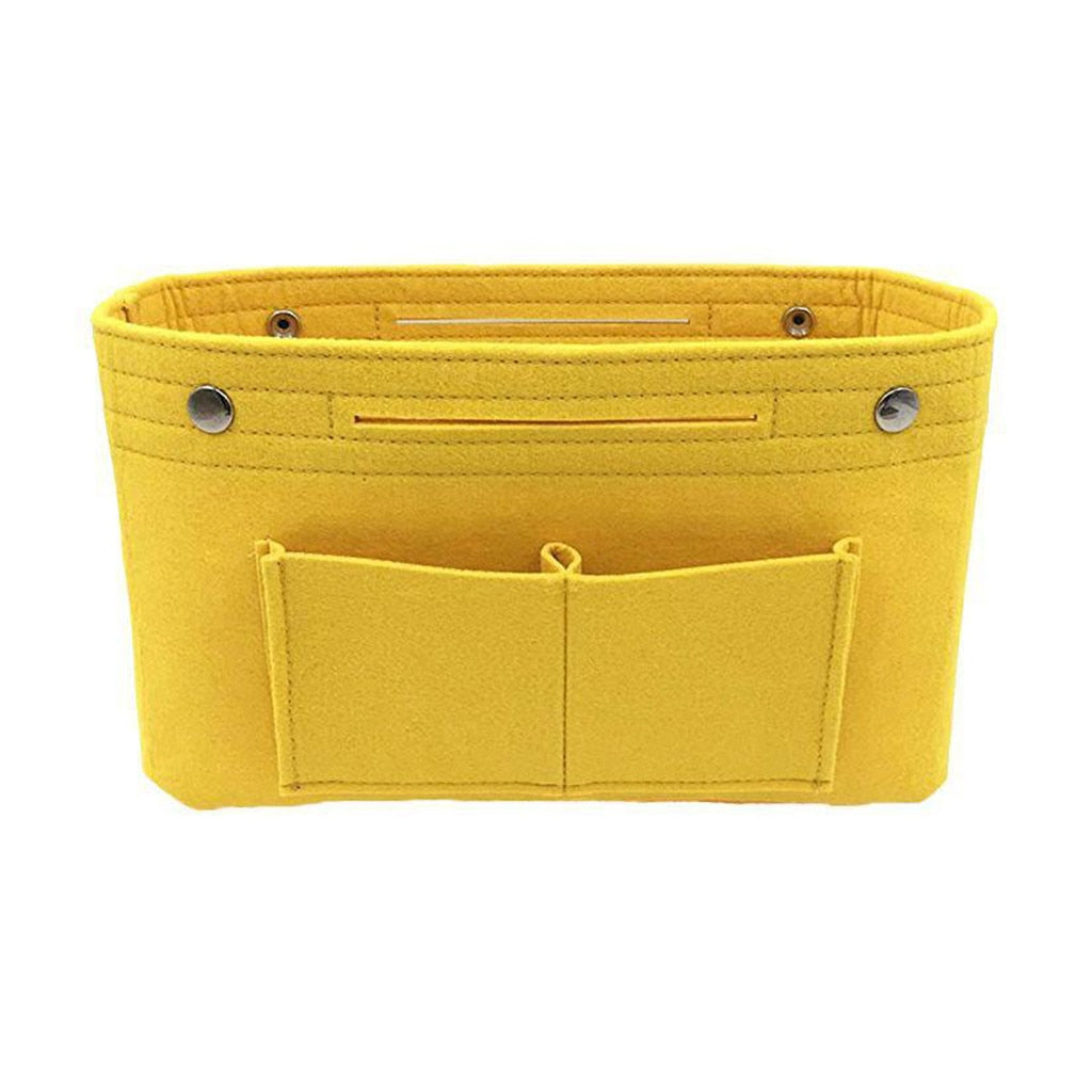 Bag organizer with handles and press stud
