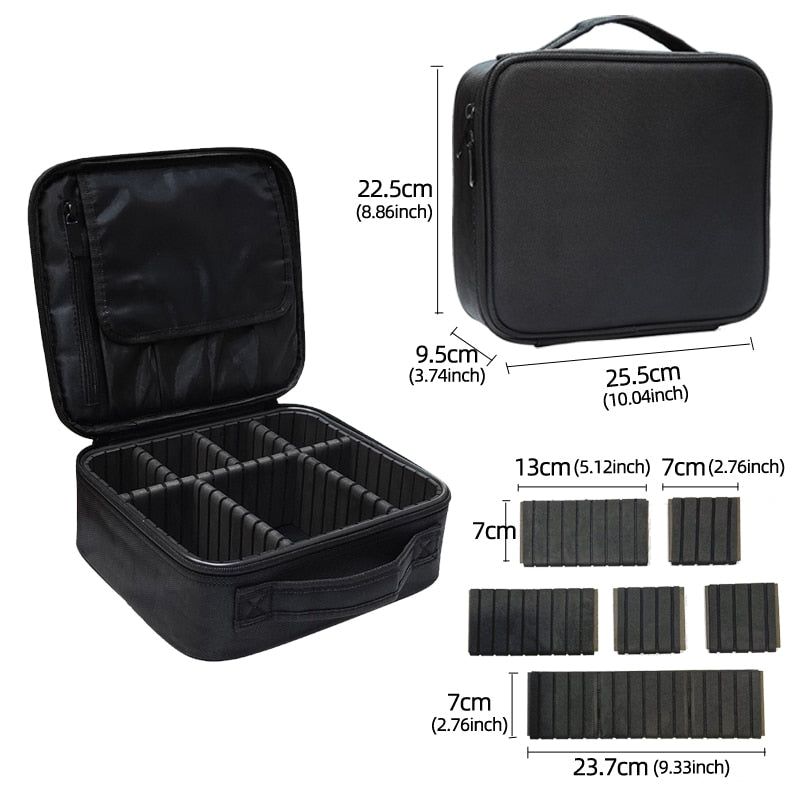 Organisateur de maquillage dur - compartiment ajustable