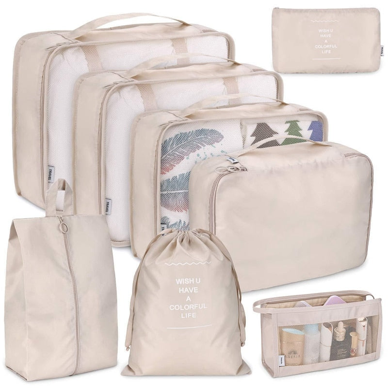 Organisateur de sac pour valise premium - set de 8 pièces