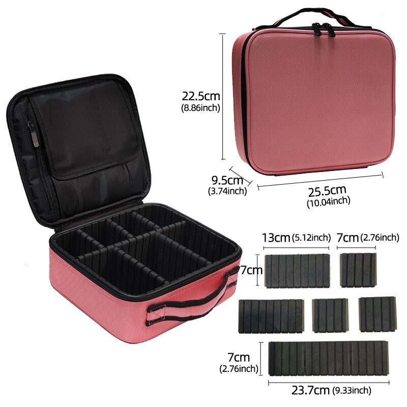 Organisateur de maquillage dur - compartiment ajustable