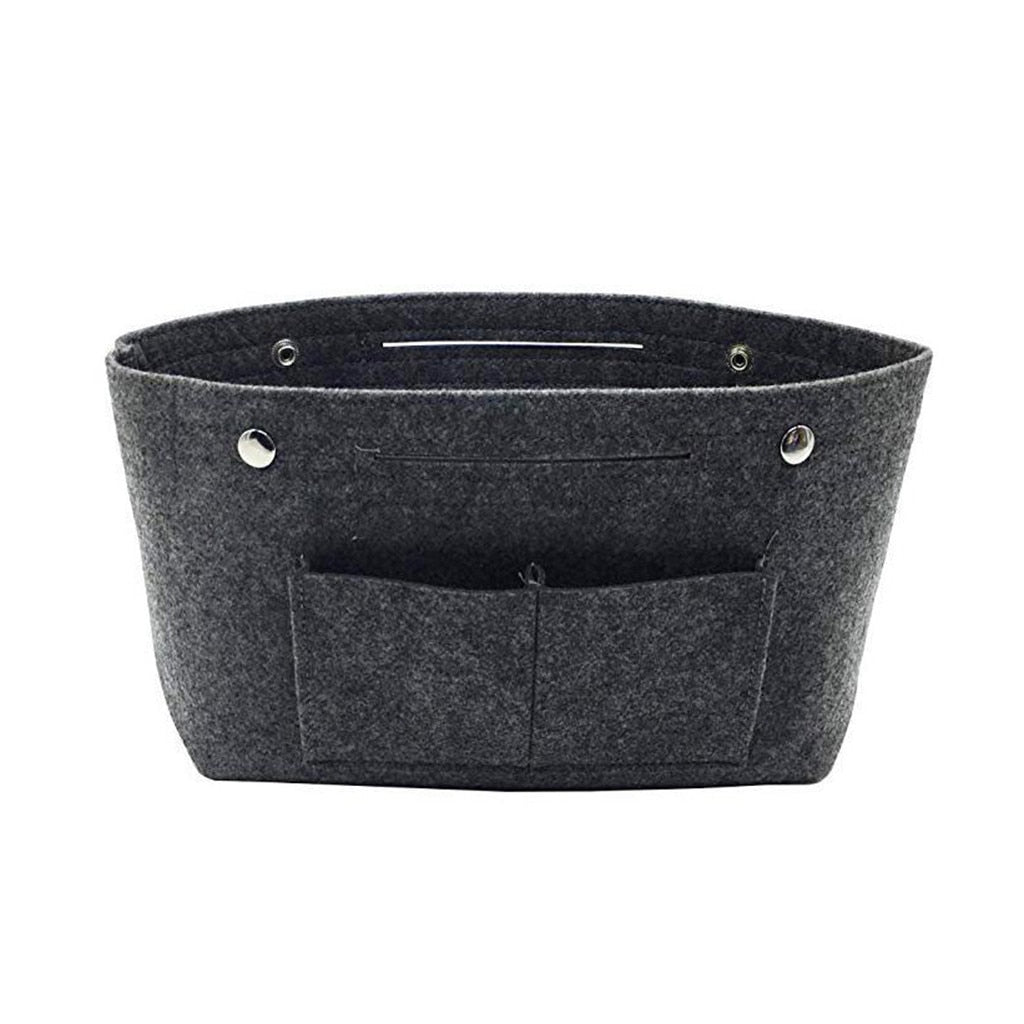 Bag organizer with handles and press stud