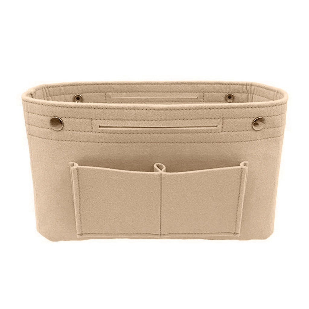 Bag organizer with handles and press stud
