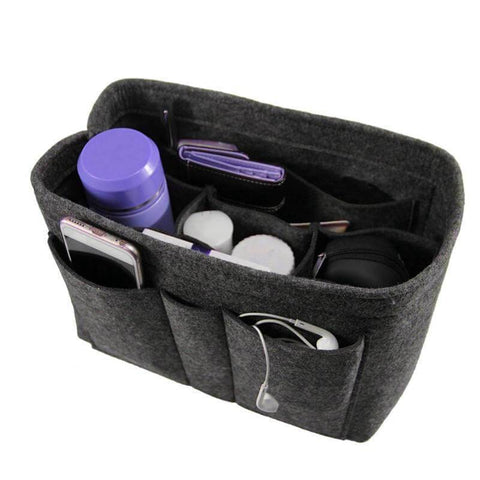 Organisateur De Sac De Voyage Organiseurs De Sacs à Main Organiseur De Sac à Main En Feutre Noir Poche Intérieure Feutre Rangement - 9